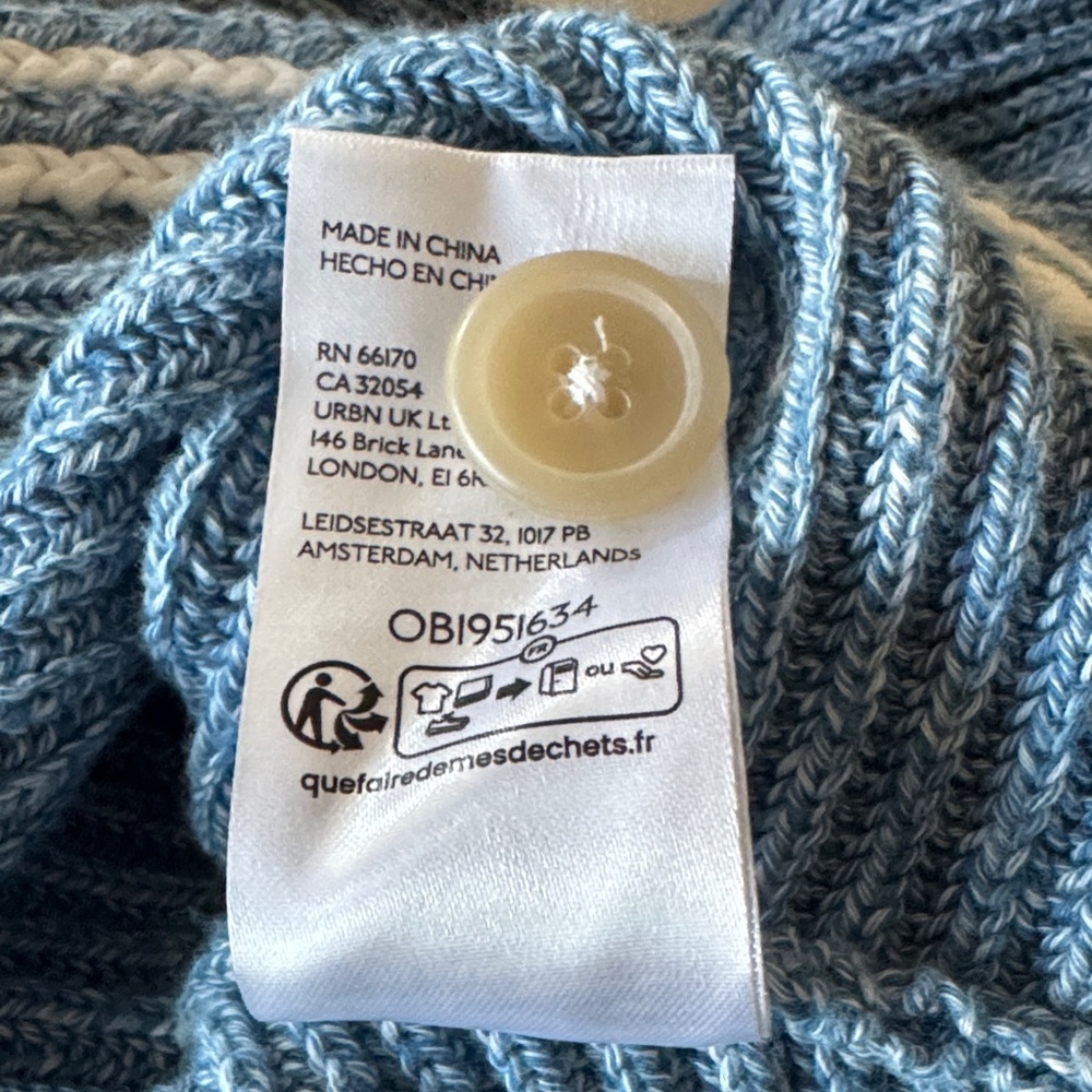 Maeve by Anthropologie Curved-Hem Sailor Collar Cardigan Blue Size M - Picture 12 of 13